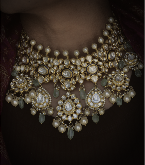 Gilded Royalty: Adorning Elegance with a Jadau Necklace Gold Set